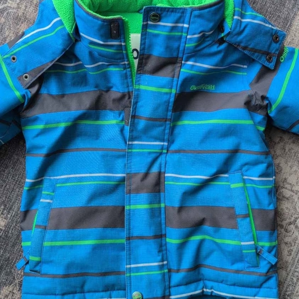 OshKosh B'gosh Blue and Green Striped Kids Jacket